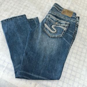 28 x 22 Capris. Silver Aiko. LIKE NEW